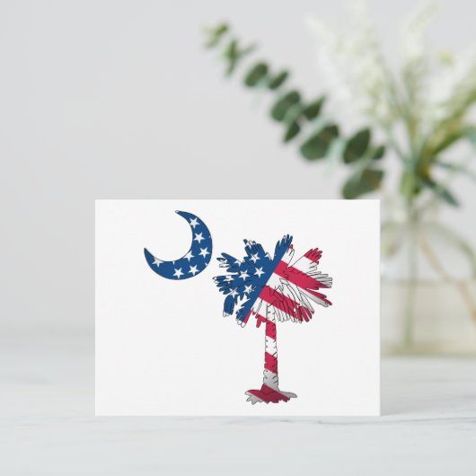Amerikaanse vlag Palmetto Briefkaart (Staand voorkant)