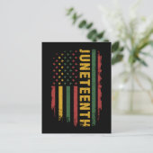 Amerikaanse vlag pan-afrikaans viert de Junetetien Briefkaart (Staand voorkant)