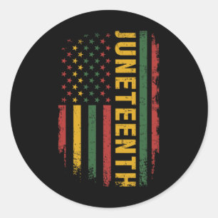 Amerikaanse vlag pan-Afrikaanse kleuren voor het v Ronde Sticker