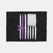 Amerikaanse vlag Pancreaskanker Bewustzijn Fleece Deken (Voorkant (Horizontaal))