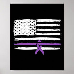 Amerikaanse vlag Pancreaskanker Bewustzijn Poster