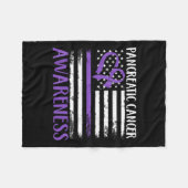 Amerikaanse vlag Pancreatic Cancer Awareness Fleece Deken (Voorkant (Horizontaal))