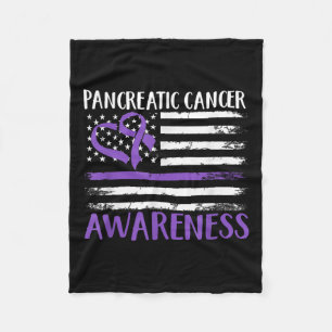 Amerikaanse vlag Pancreatic Cancer Awareness Fleece Deken