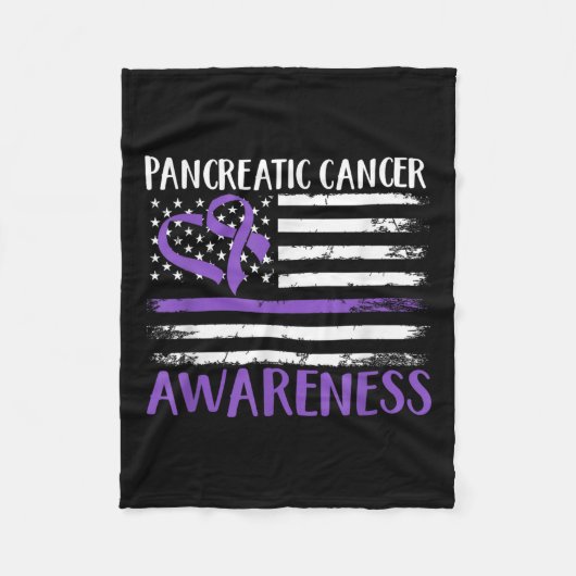 Amerikaanse vlag Pancreatic Cancer Awareness Fleece Deken (Voorkant)