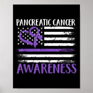 Amerikaanse vlag Pancreatic Cancer Awareness Poster