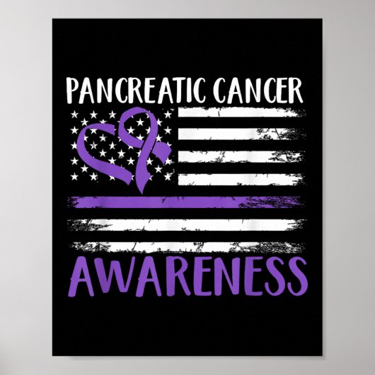 Amerikaanse vlag Pancreatic Cancer Awareness Poster (Voorkant)