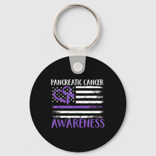 Amerikaanse vlag Pancreatic Cancer Awareness Sleutelhanger