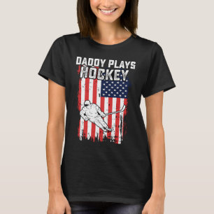 Amerikaanse Vlag Papa Hockey USA Patriottische 4e T-shirt