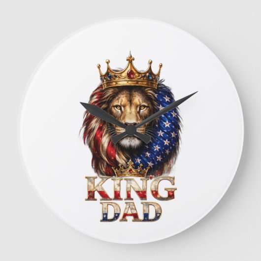 Amerikaanse Vlag Papa Leeuw Grote Klok (Voorkant)