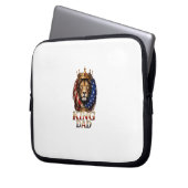 Amerikaanse Vlag Papa Leeuw  Laptop Sleeve (Voorkant Links)