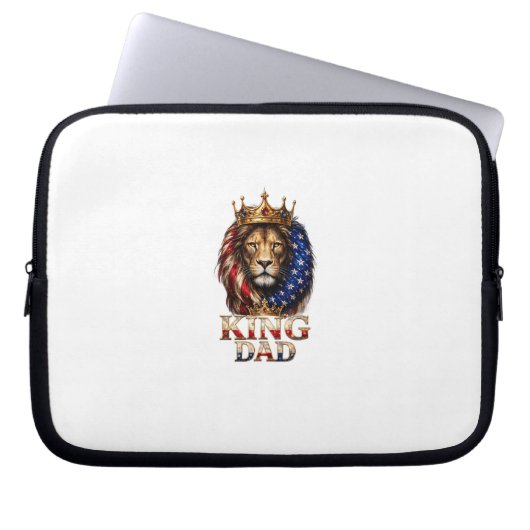 Amerikaanse Vlag Papa Leeuw  Laptop Sleeve (Voorkant)