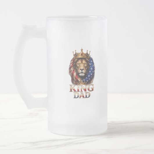 Amerikaanse Vlag Papa Leeuw Matglas Bierpul (Links)