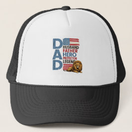 Amerikaanse vlag Papa Leeuw Patriotisch T-shirt Trucker Pet