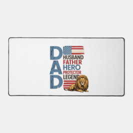 Amerikaanse vlag Papa Leeuw Patriottisch T-shirt Bureaumat