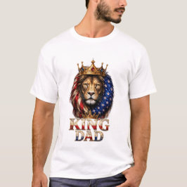 Amerikaanse Vlag Papa Leeuw  T-shirt