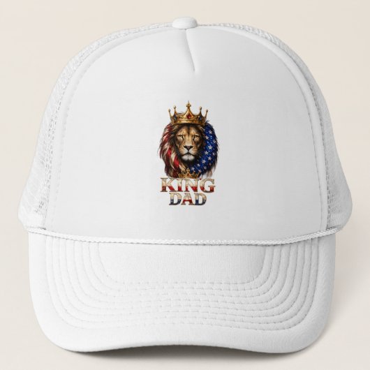 Amerikaanse Vlag Papa Leeuw Trucker Pet (Voorkant)