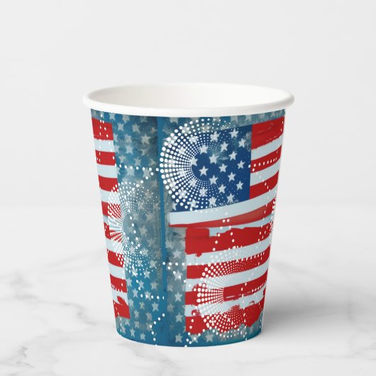 Amerikaanse vlag papieren bekers (Achterkant)