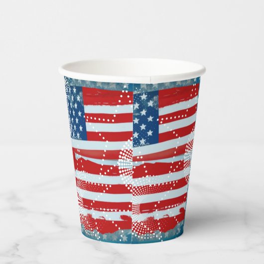 Amerikaanse vlag papieren bekers (Rechts)