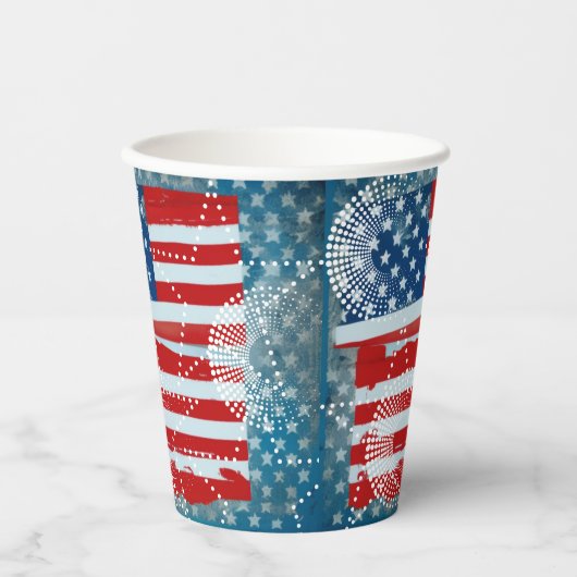 Amerikaanse vlag papieren bekers (Voorkant)