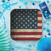Amerikaanse vlag papieren bordje (Feest)