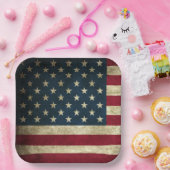 Amerikaanse vlag papieren bordje (Feest)