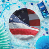 Amerikaanse vlag papieren bordje (Feest)
