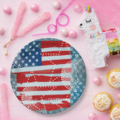 Amerikaanse vlag papieren bordje (Feest)