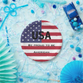 Amerikaanse vlag papieren bordje (Feest)