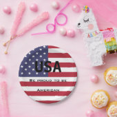 Amerikaanse vlag papieren bordje (Feest)
