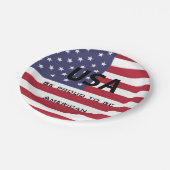 Amerikaanse vlag papieren bordje (Gekanteld)