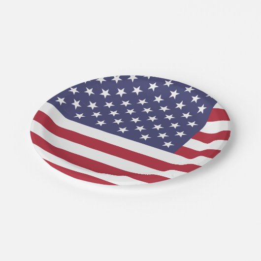 Amerikaanse vlag papieren bordje (Gekanteld)