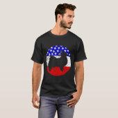 Amerikaanse vlag Papillon hond T-shirt (Voorkant volledig)
