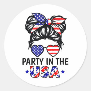 Amerikaanse Vlag Partij in de Verenigde Staten 4 j Ronde Sticker