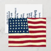 Amerikaanse vlag, partijuitnodiging Kaart (Voorkant / Achterkant)