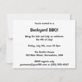  Amerikaanse vlag, partijuitnodiging Kaart (Achterkant)