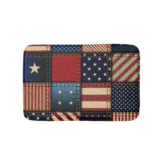 Amerikaanse vlag, patchwork naadloos patroon. badmat (Voorkant)