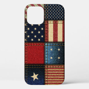 Amerikaanse vlag, patchwork naadloos patroon. Case-Mate iPhone case