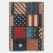 Amerikaanse vlag, patchwork naadloos patroon. deken (Voorkant Verticaal)