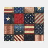 Amerikaanse vlag, patchwork naadloos patroon. fleece deken (Voorkant (Horizontaal))