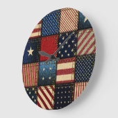 Amerikaanse vlag, patchwork naadloos patroon. grote klok (Hoek)