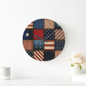 Amerikaanse vlag, patchwork naadloos patroon. grote klok (Huis)