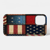 Amerikaanse vlag, patchwork naadloos patroon. iPhone hoesje (Achterkant horizontaal)