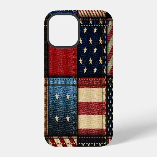 Amerikaanse vlag, patchwork naadloos patroon. iPhone hoesje (Achterkant)