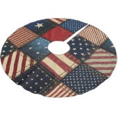 Amerikaanse vlag, patchwork naadloos patroon. kerstboom rok (Gekanteld)
