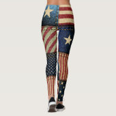 Amerikaanse vlag, patchwork naadloos patroon. leggings (Achterkant)