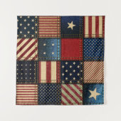Amerikaanse vlag, patchwork naadloos patroon. wandkleed (Voorkant (horizontaal))