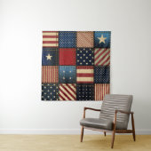 Amerikaanse vlag, patchwork naadloos patroon. wandkleed (In situ)