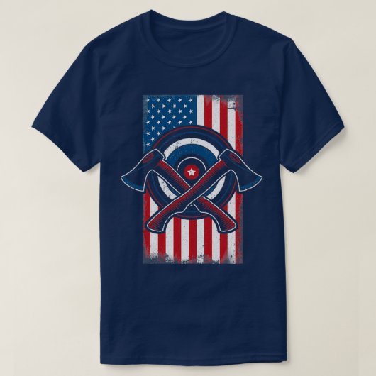 Amerikaanse vlag Patriot Ax Throwing Cool Ax Throw T-shirt (Design voorkant)