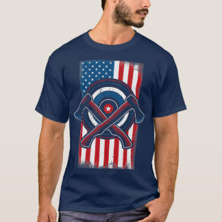 Amerikaanse vlag Patriot Ax Throwing Cool Ax Throw T-shirt