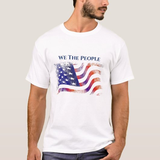 Amerikaanse vlag Patriot, wij de mensen T-shirt (Voorkant)